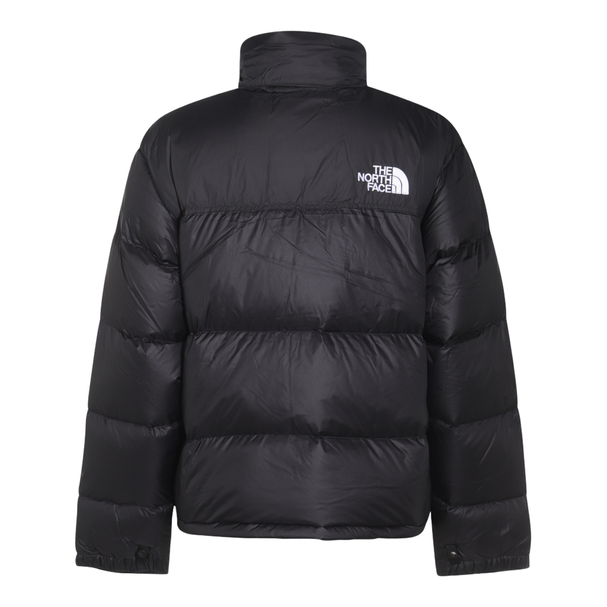Quilted Black Puffer Jacket With High Collar