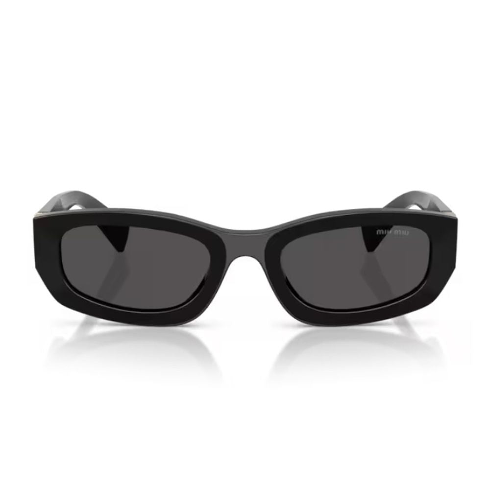 0Mu B04S Miu Glimpse Rectangular Matte Black Acetate Sunglasses
