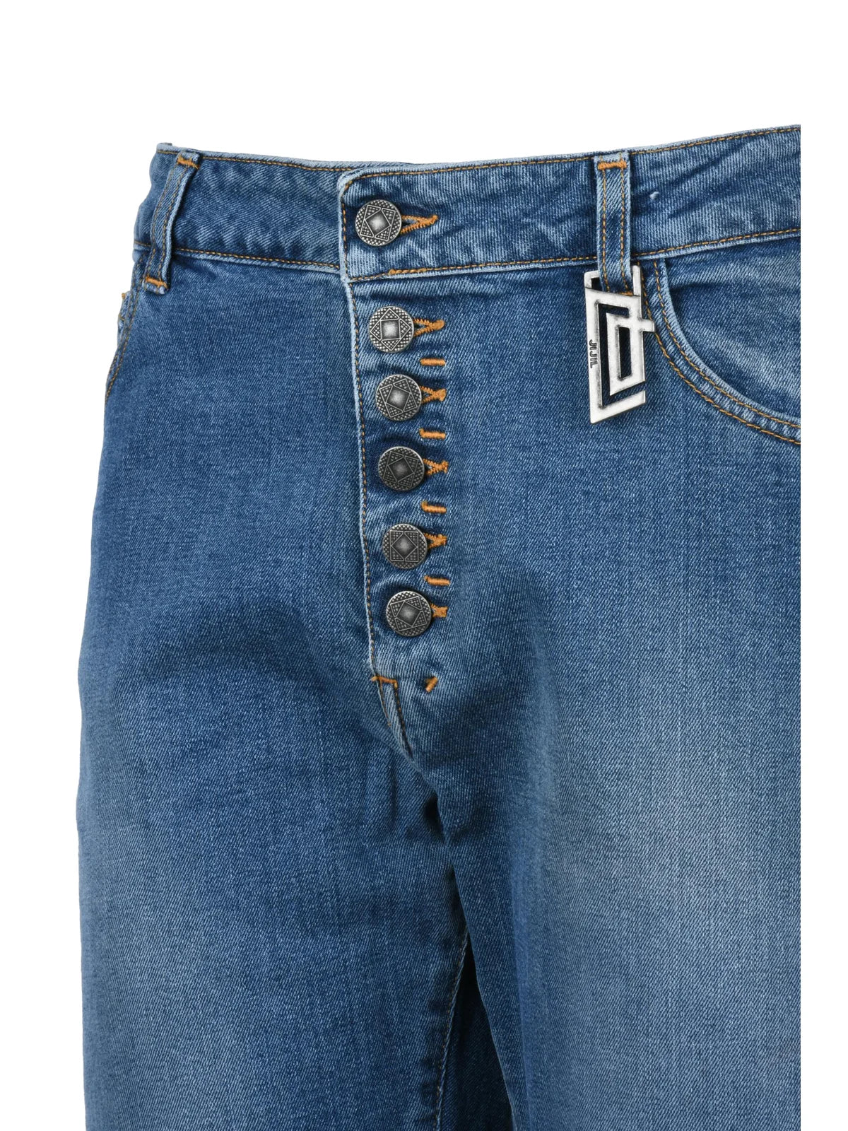 Blue Cotton Elastane Stretch Jeans