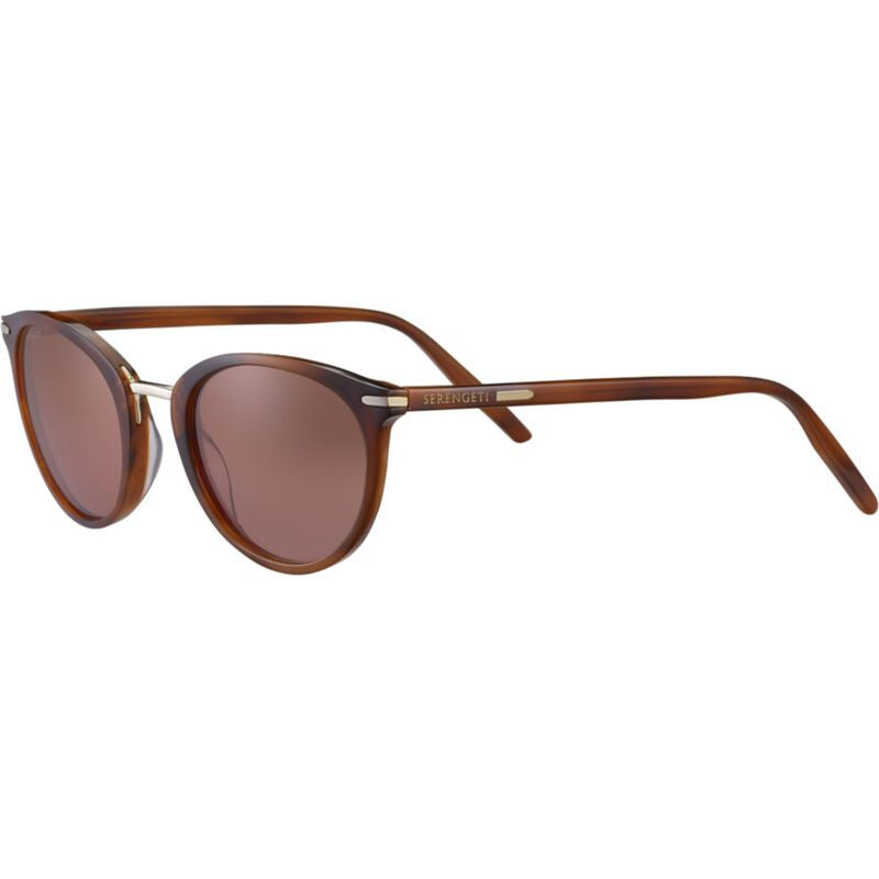 Elyna Rounded Tortoiseshell Frame Sunglasses with Metallic Accents