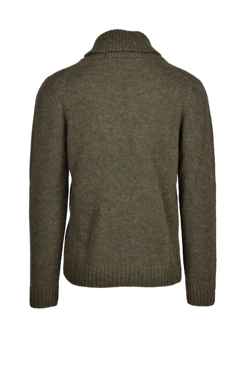 Sailor Collar Pullover Alpaca and Wool - Green