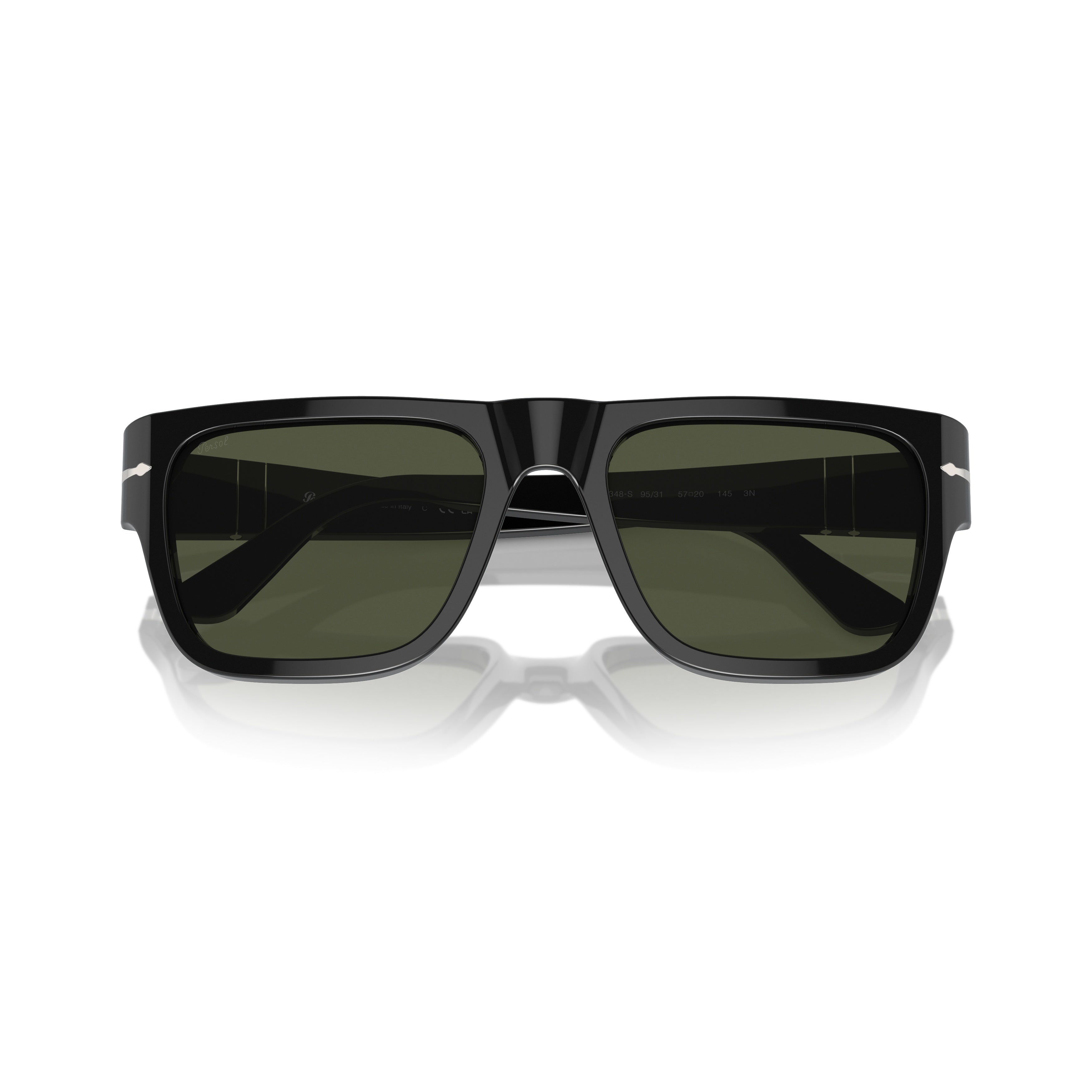 0po3348s Bold Rectangular Acetate Sunglasses with Silver Arrow Detail
