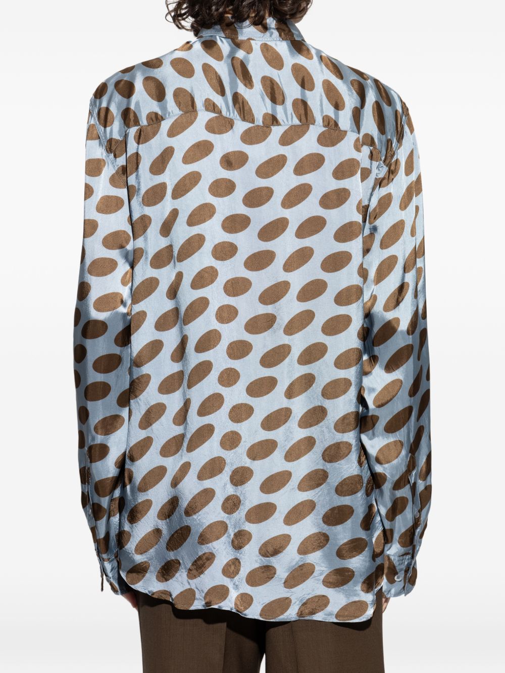 Long-Sleeved Shirt With Graphic Oval Patterns