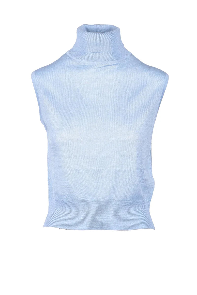 Silk and Cashmere Top - Light Blue