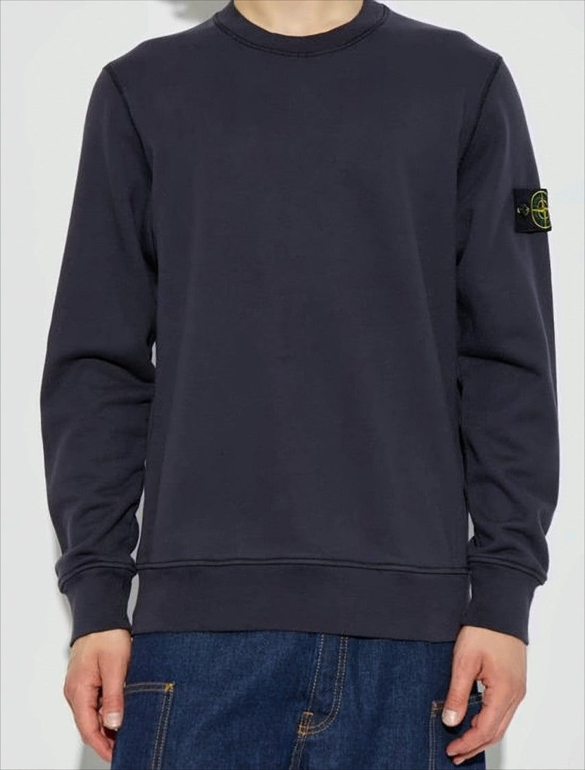 Relaxed Fit Long-Sleeve Crewneck Sweatshirt with Distinctive Patch