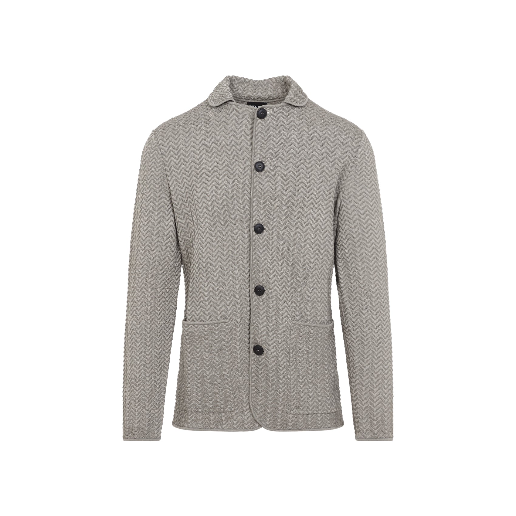 Chevron Pattern Blazer in Soft Neutral Tone