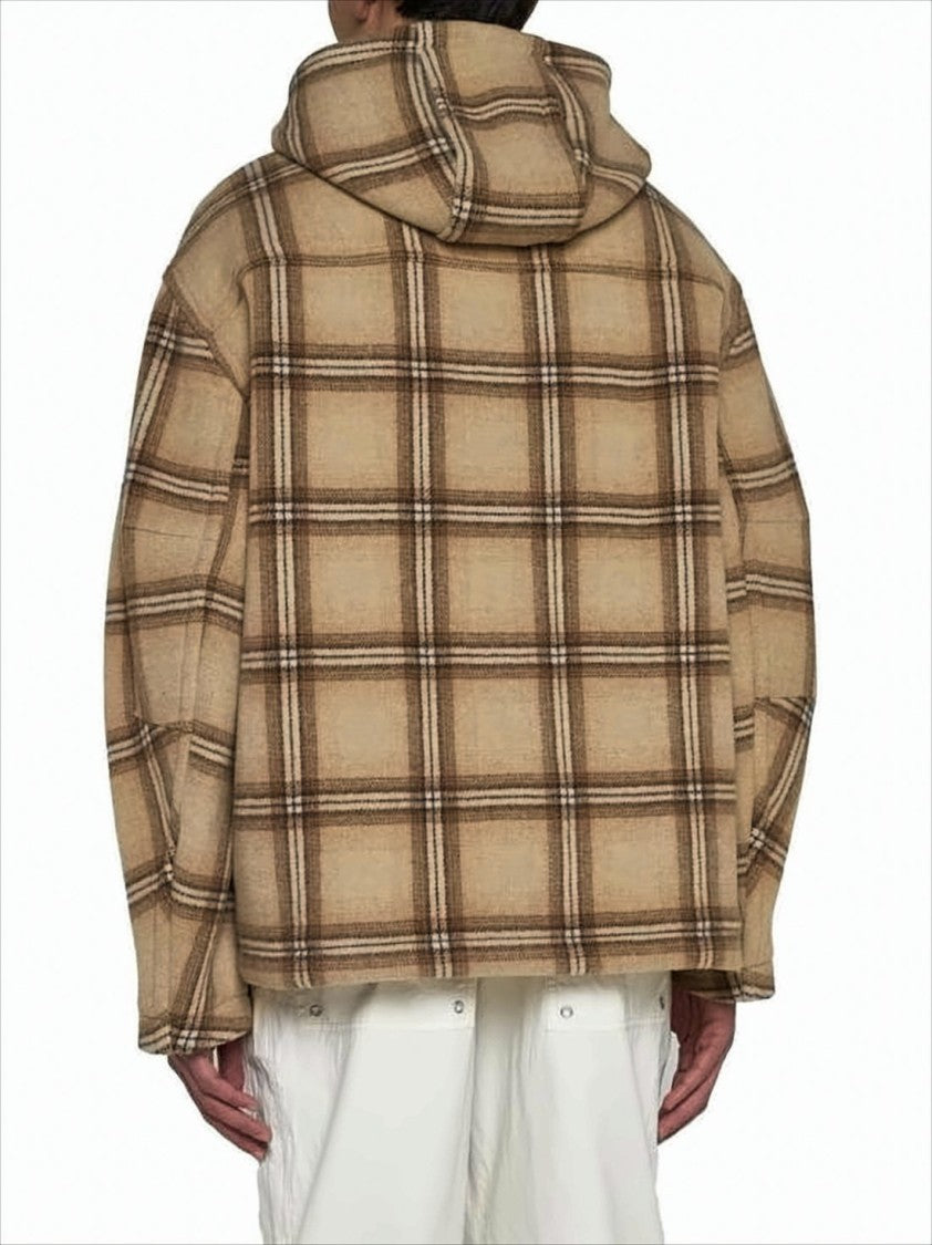Boxy Plaid Padded Jacket