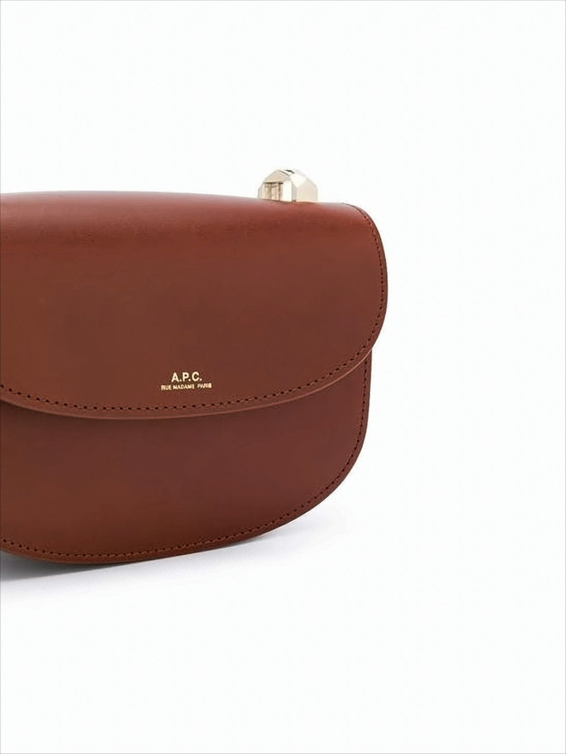 Structured Brown Cowhide Leather Crossbody Bag