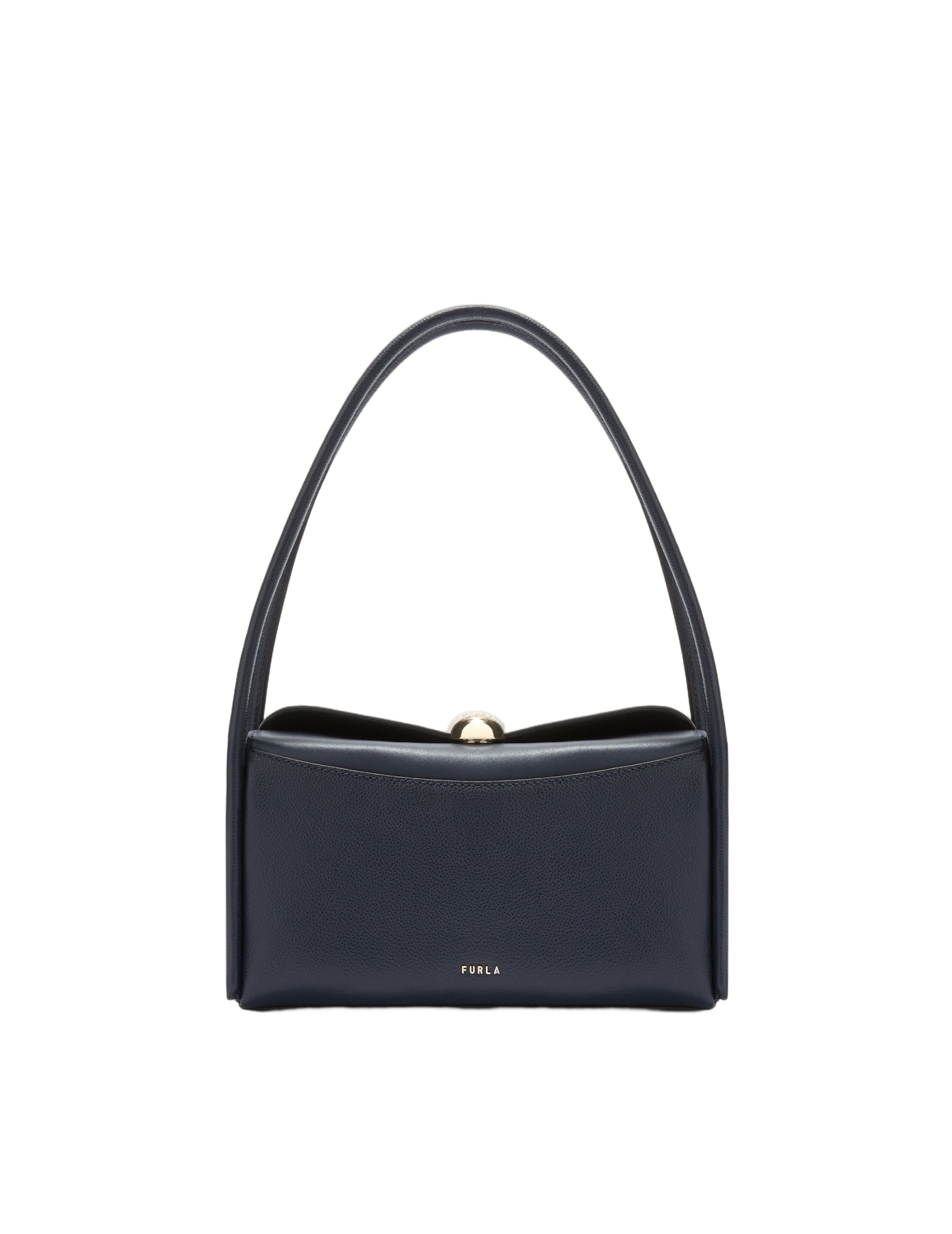 Nicole M Boston Leather Shoulder Bag In Blue
