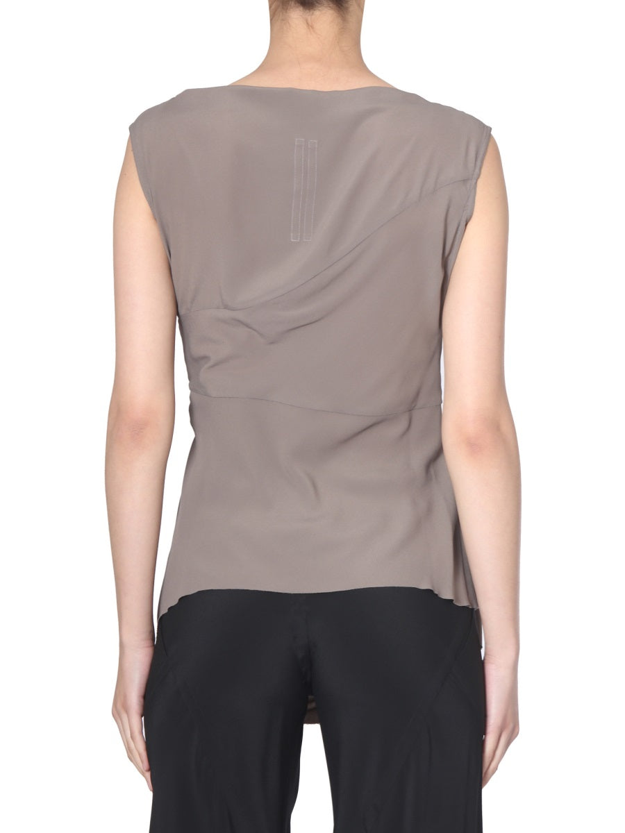 Sleeveless Draped Top with Knotted Detailing