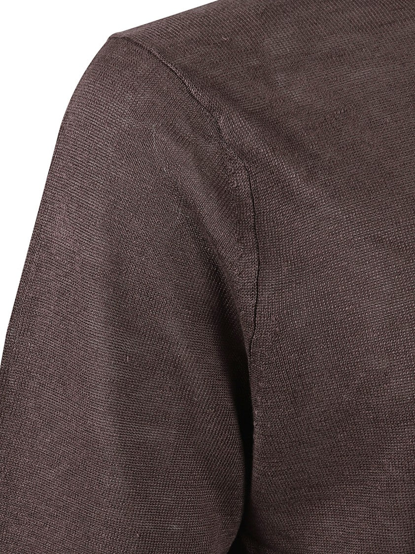 Brown Relaxed-Fit Crew Neck T-Shirt