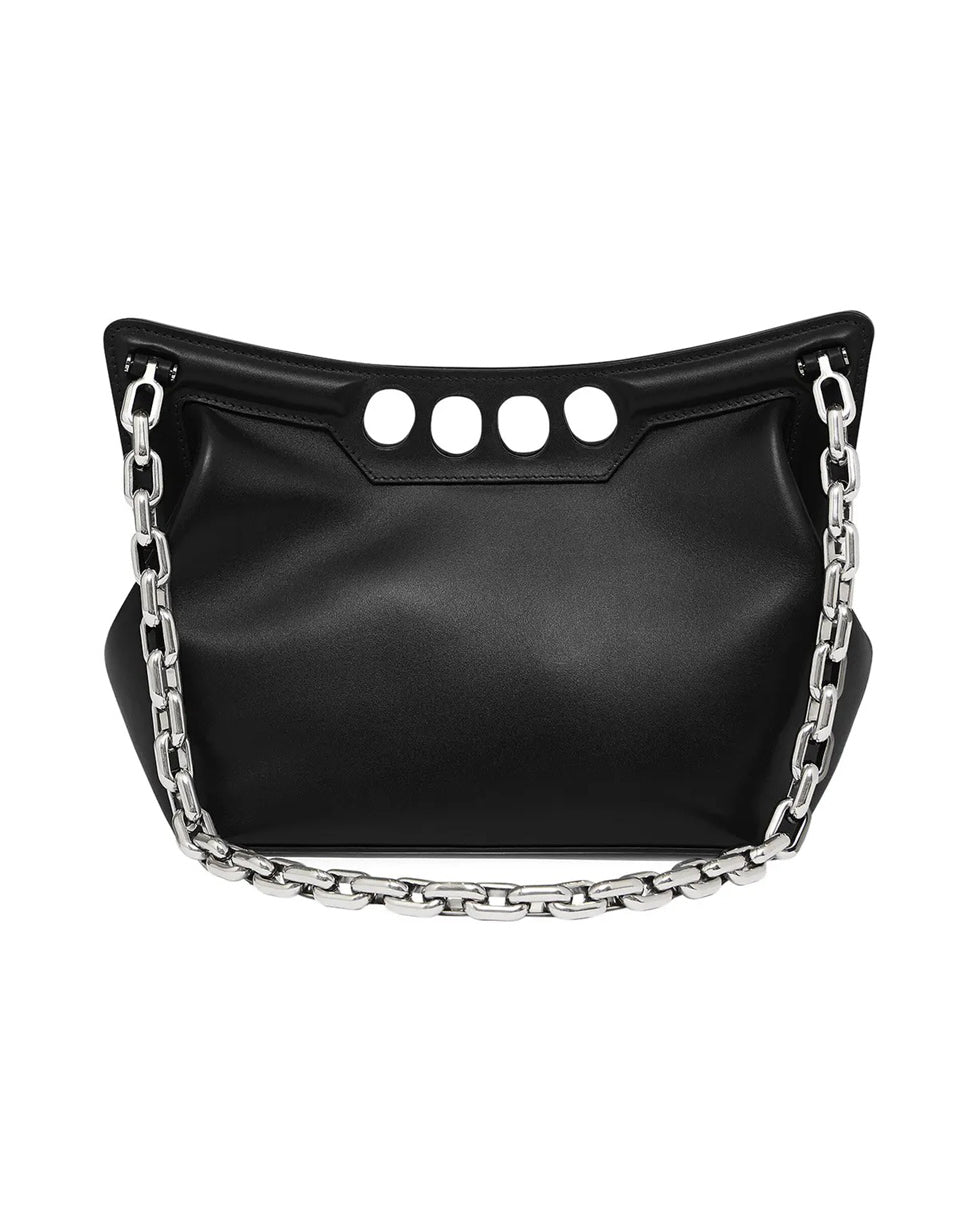 Structured Leather Bag with Cut-Out Details