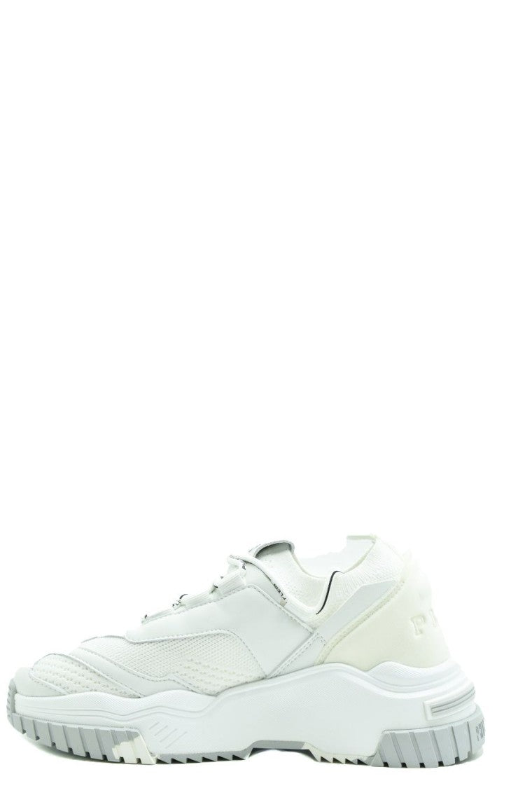 White Lace-Up Sneakers