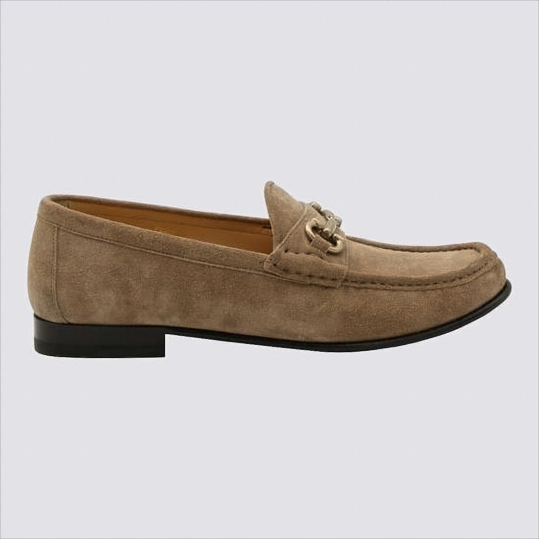 Moccasin-Toe Suede Loafers