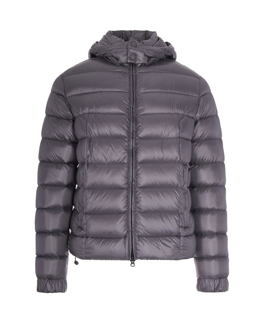 Grey Hooded Down Jacket