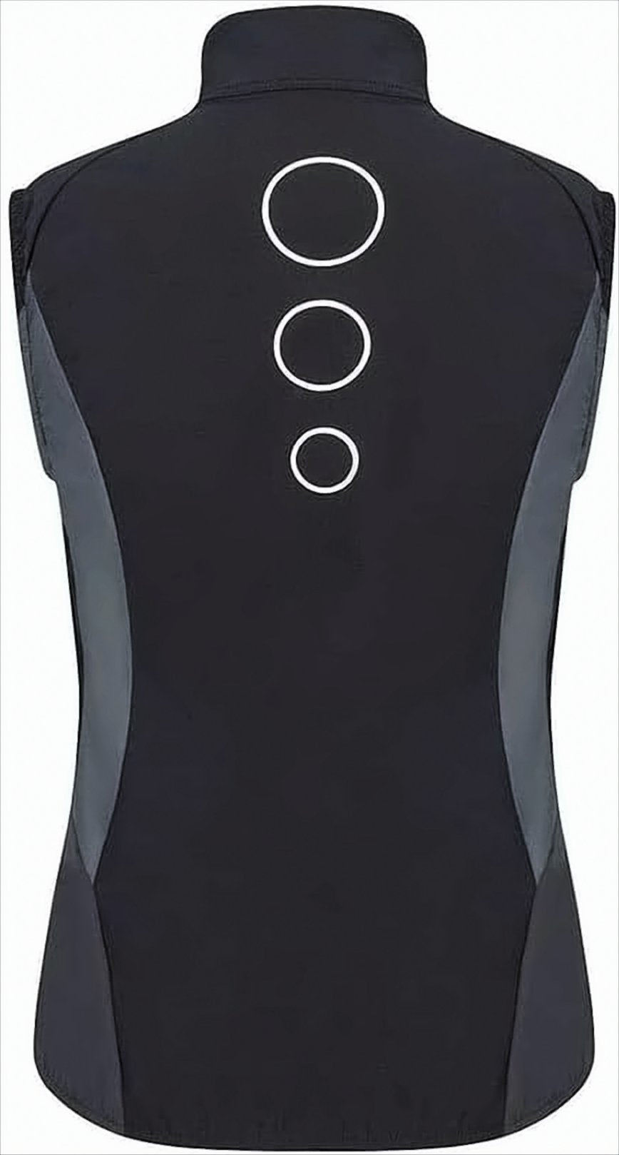 Fitted Black Vest with High Collar and Zipper Closure