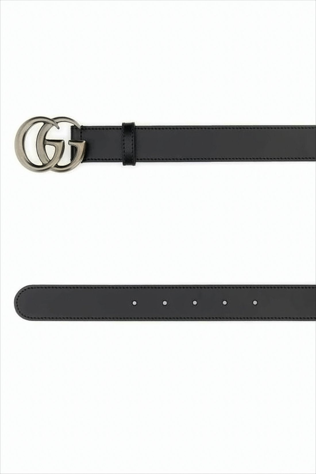 Leather Belt with Double-G Buckle