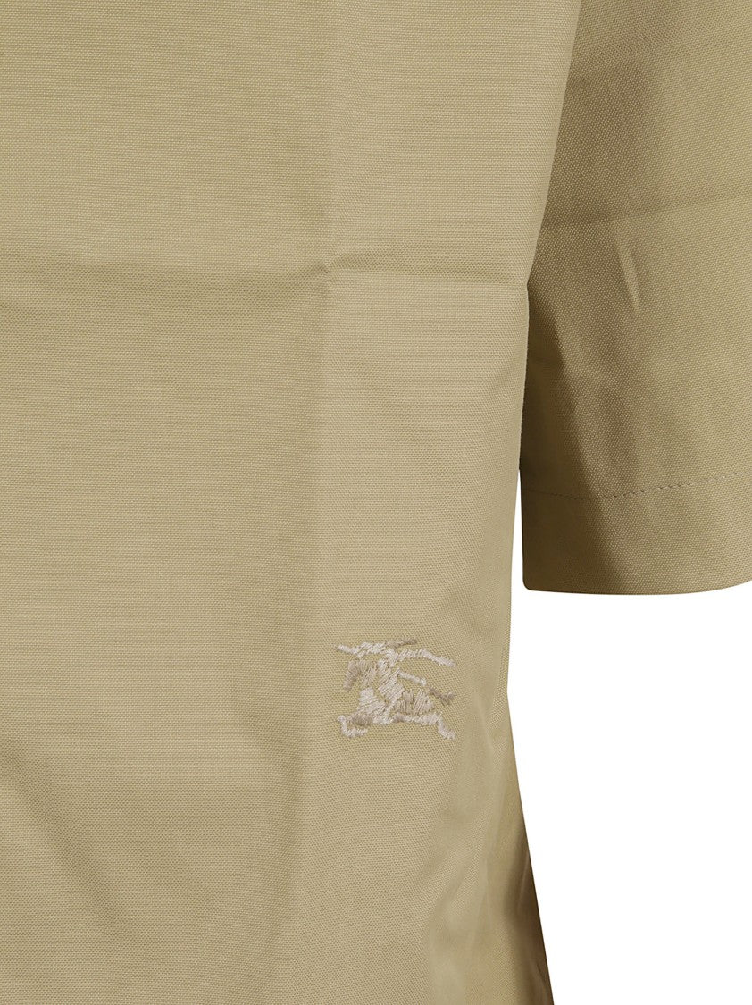 Short-Sleeved Button-Down Shirt With Embroidered Logo