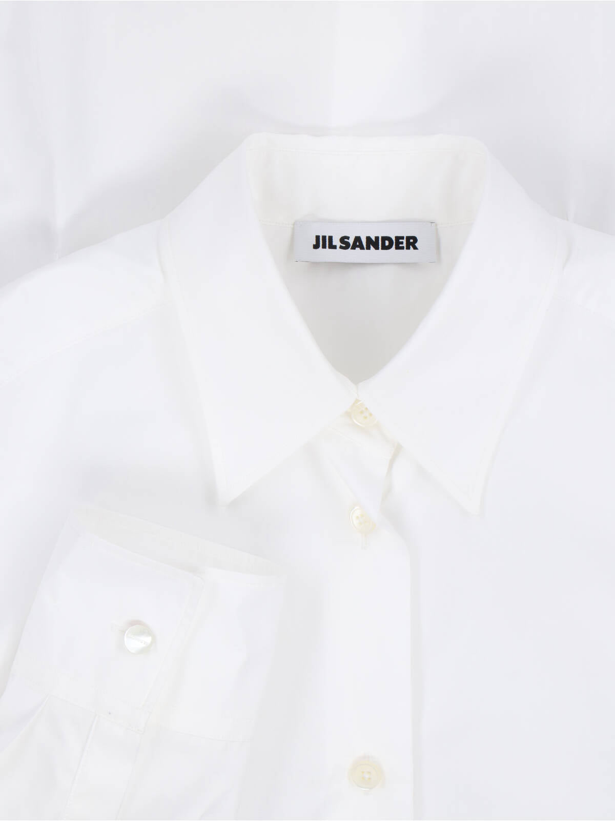 White Classic Cotton Poplin Embossed Shirt