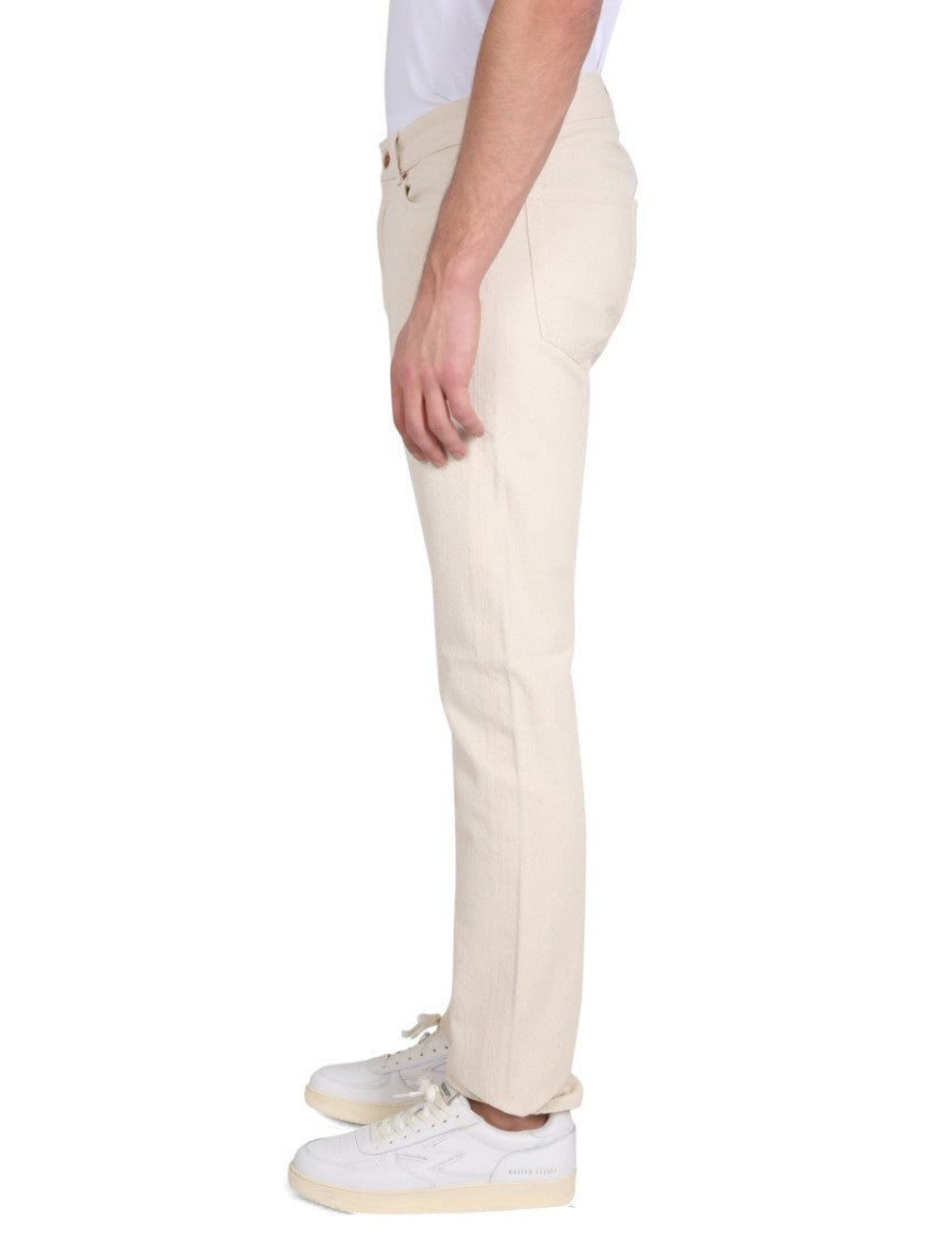 Straight-Leg Denim Jeans With Button
