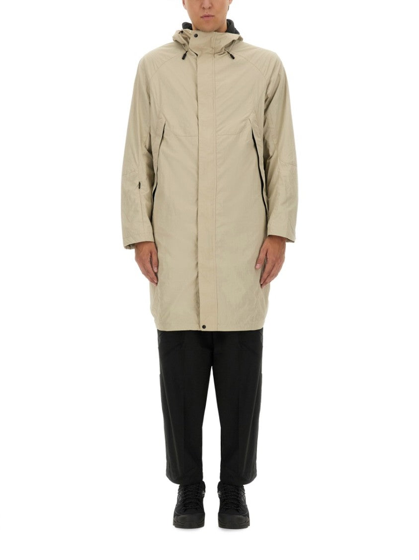 Elongated Nylon Parka With Hood