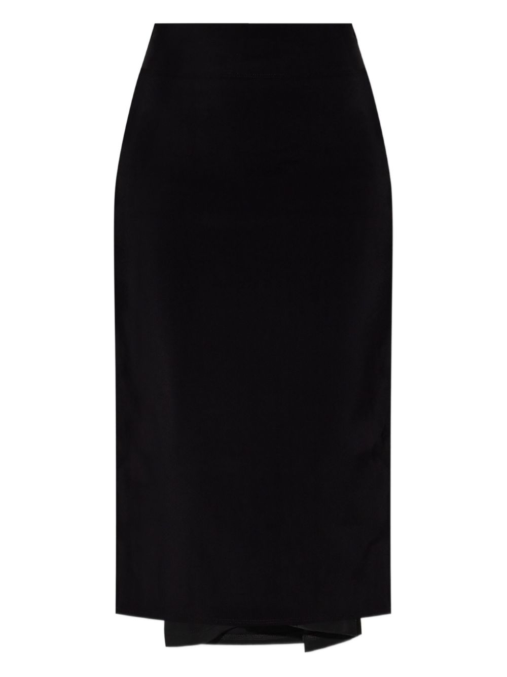 Draped Black Mid-Length Skirt
