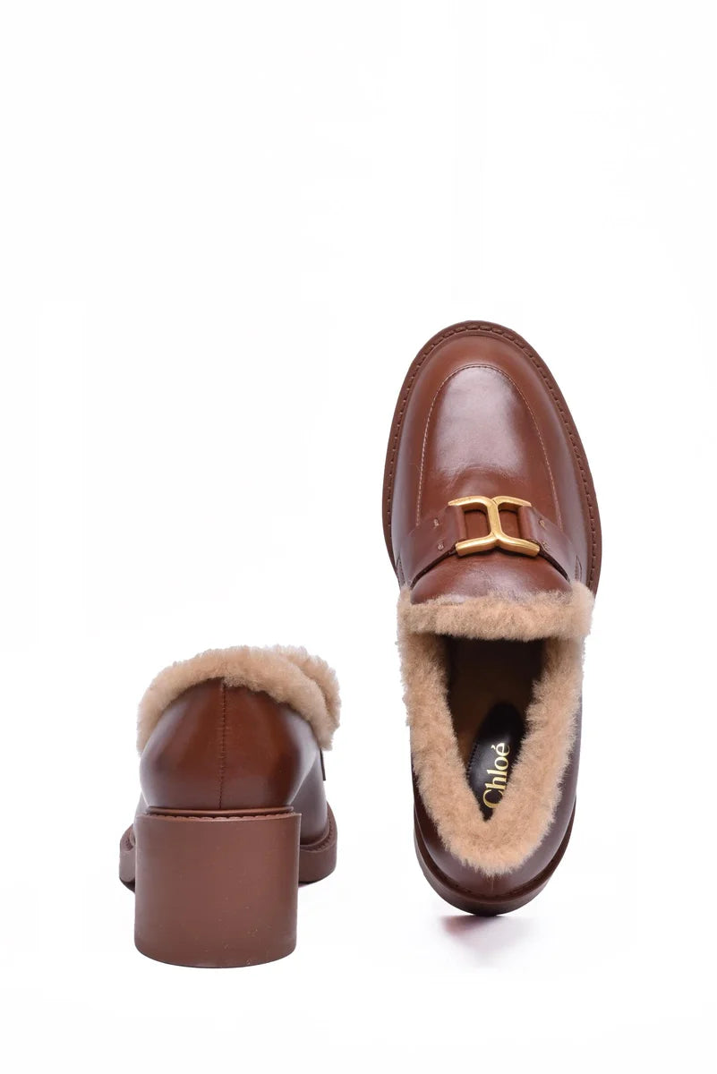 Pump with Fur Lining - Brown