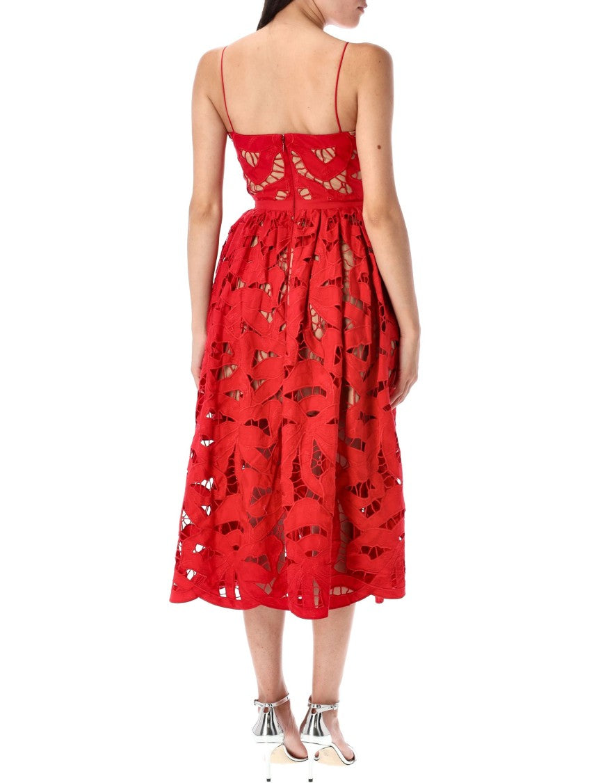 Bow Embroidered Midi Dress