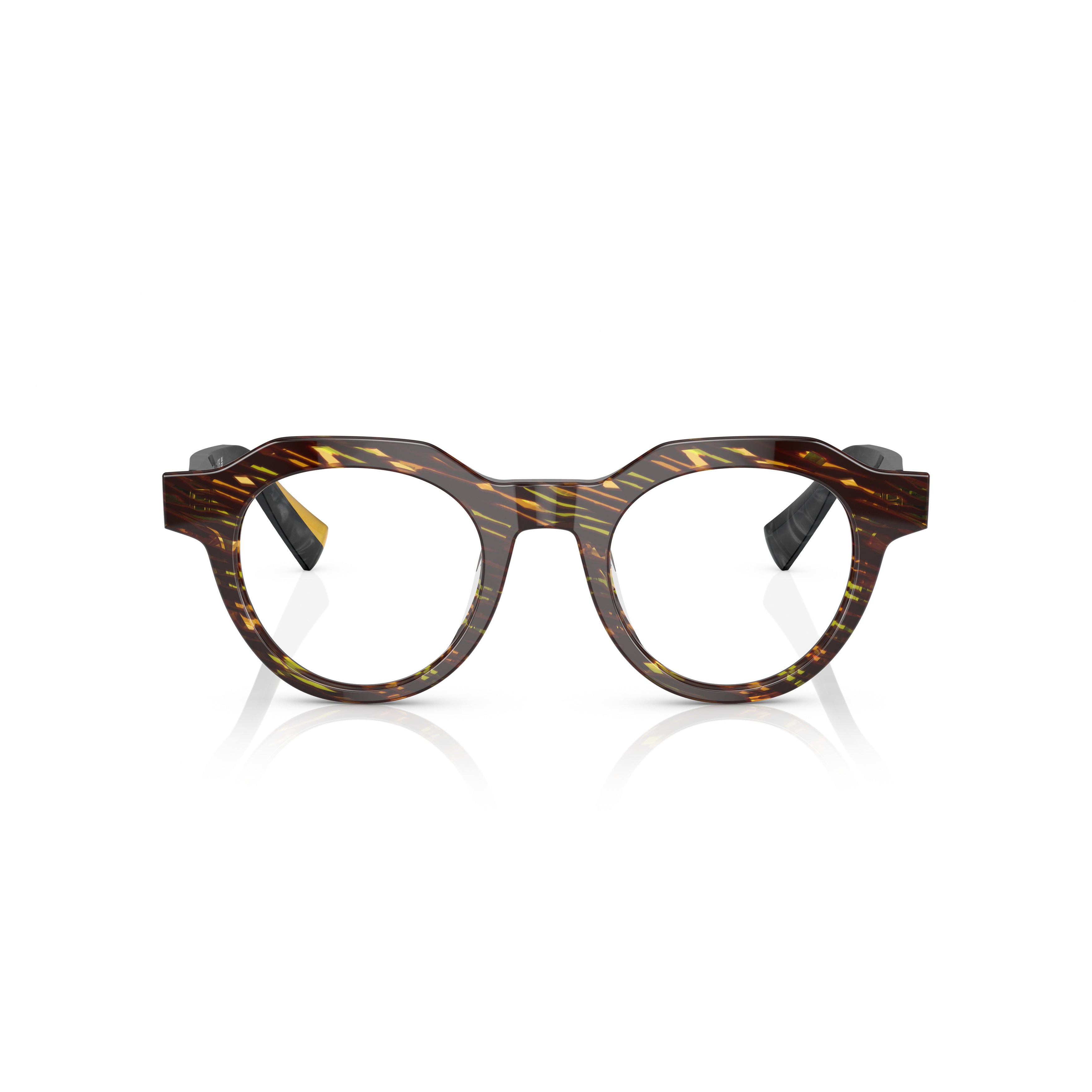 3156 Vista Bold Round Tortoiseshell Sunglasses with Geometric Edge