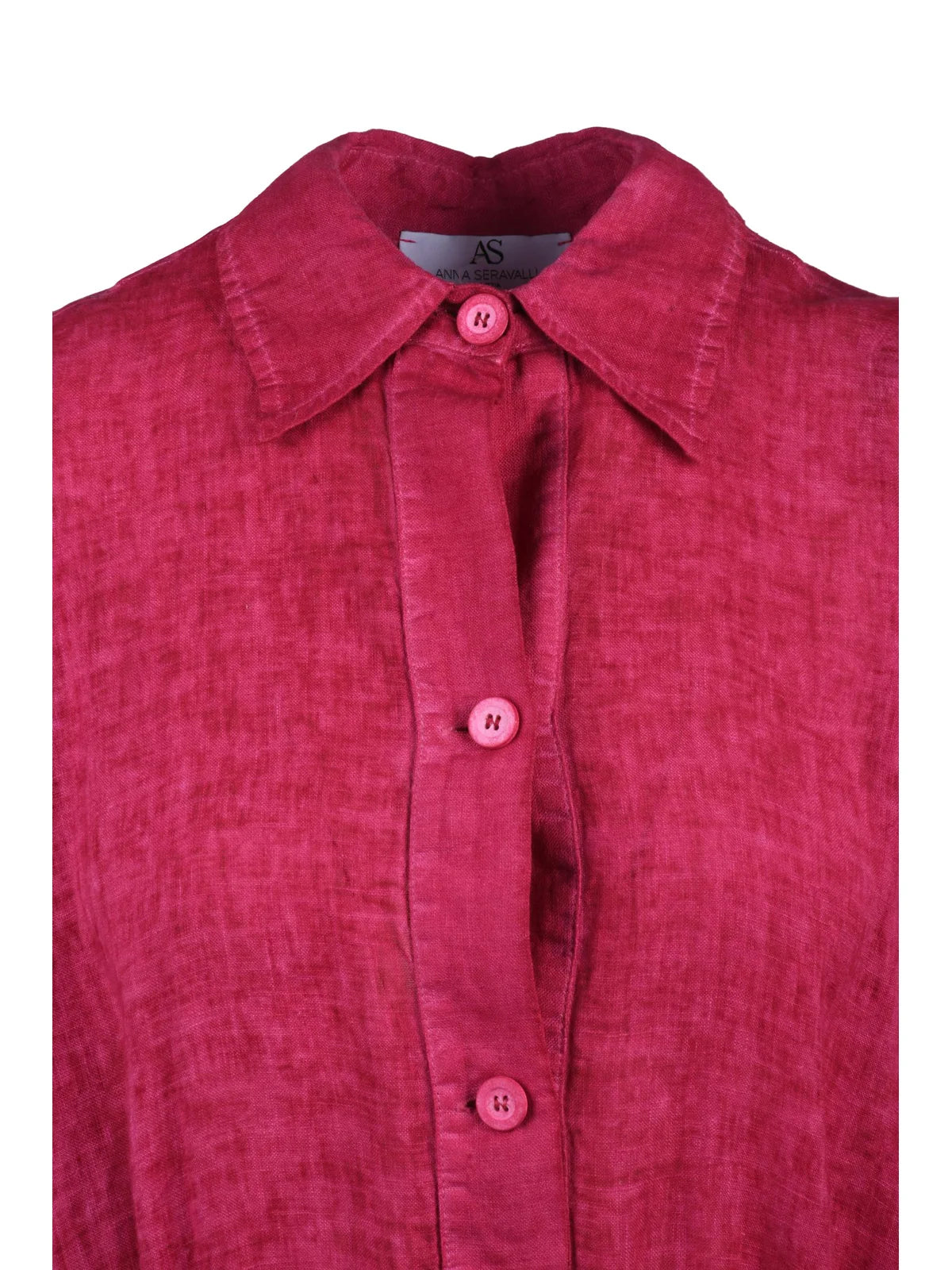 Fuchsia Linen Chemise Dress