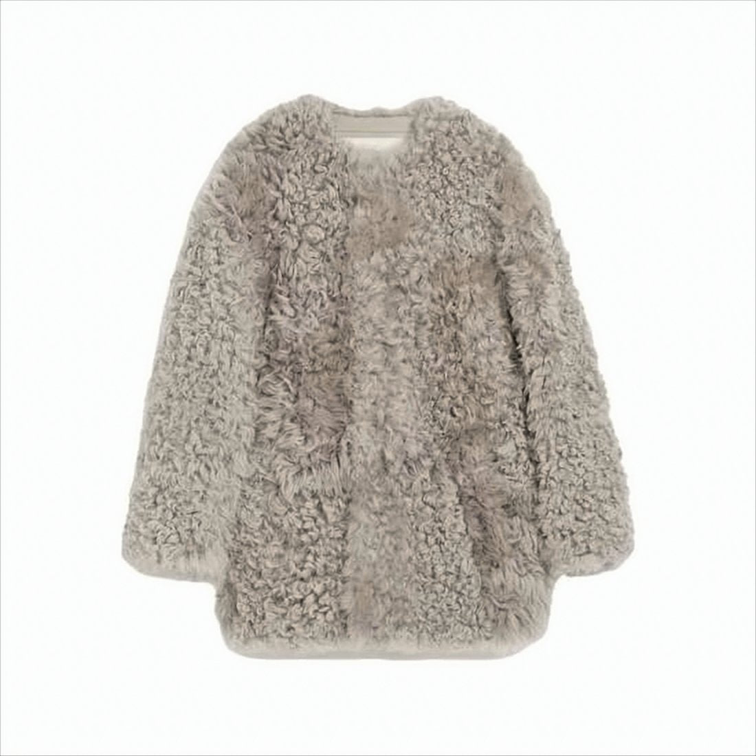 Plush Lambskin Coat With Oversized Silhouette