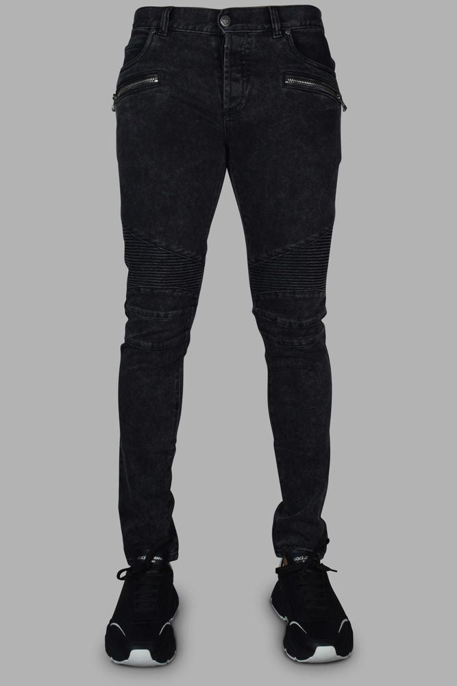 Black Washed Denim Skinny Jeans