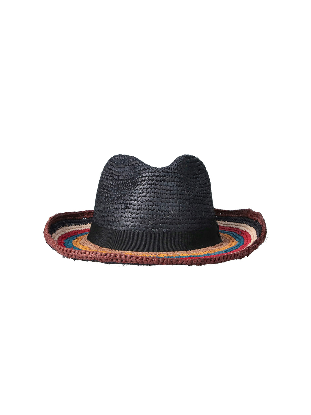 Multicolor Signature Stripe Woven Raffia Hat