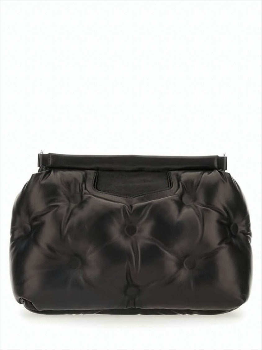 Tufted Leather Tote Bag With Adjustable Strap And Structured Handle