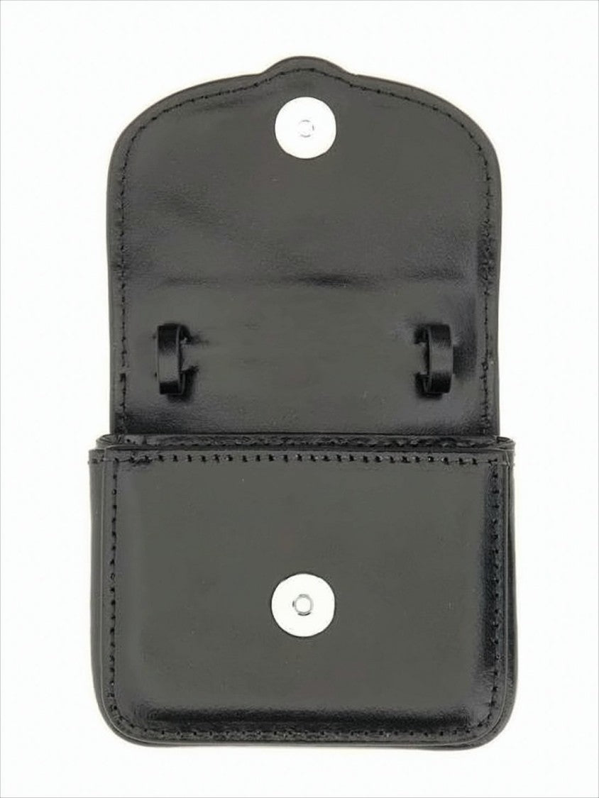Structured Leather Shoulder Bag with Metallic Emblem