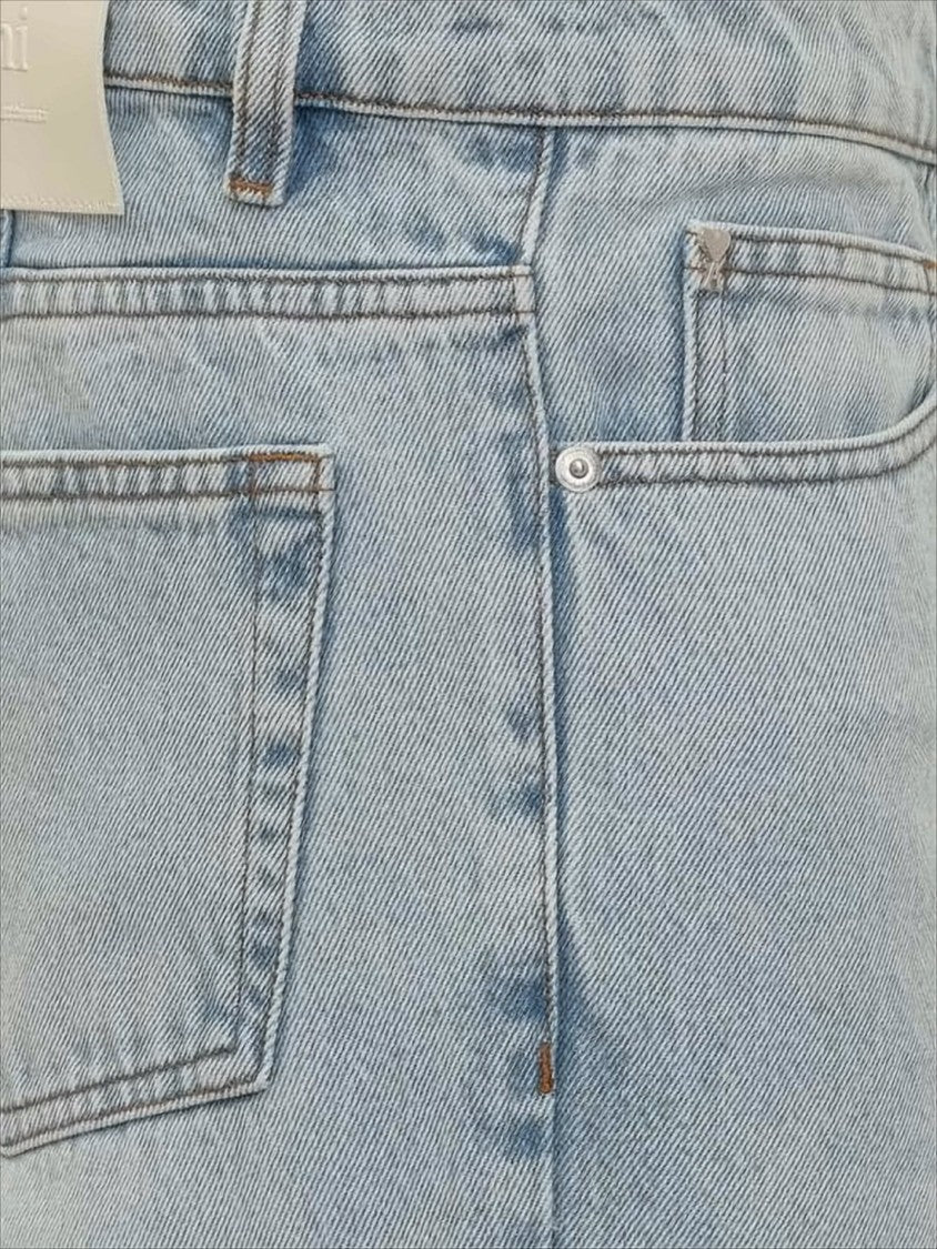 Light Wash Denim Pants with Classic Five-Pocket Design