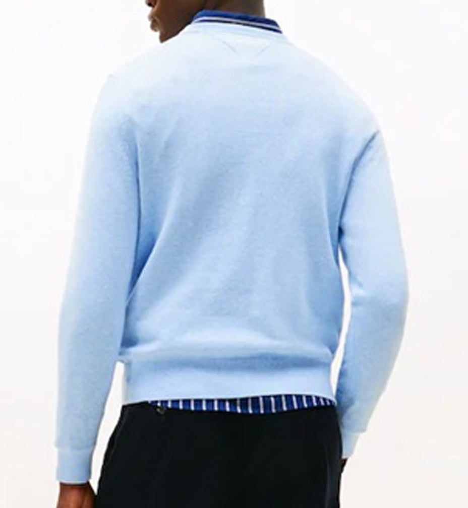 Ribbed Crew Neck Sweater in Pure Lambswool