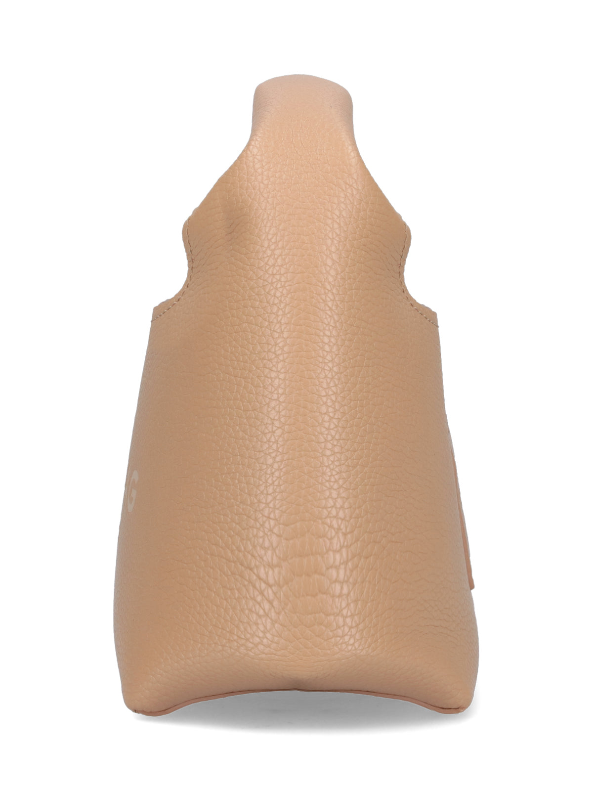 Beige The Sack Hammered Leather Handbag