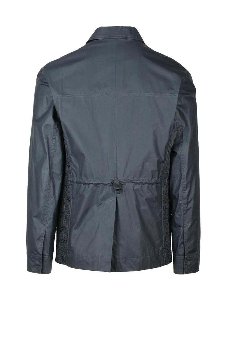 Waxed Cotton Coat - Blue
