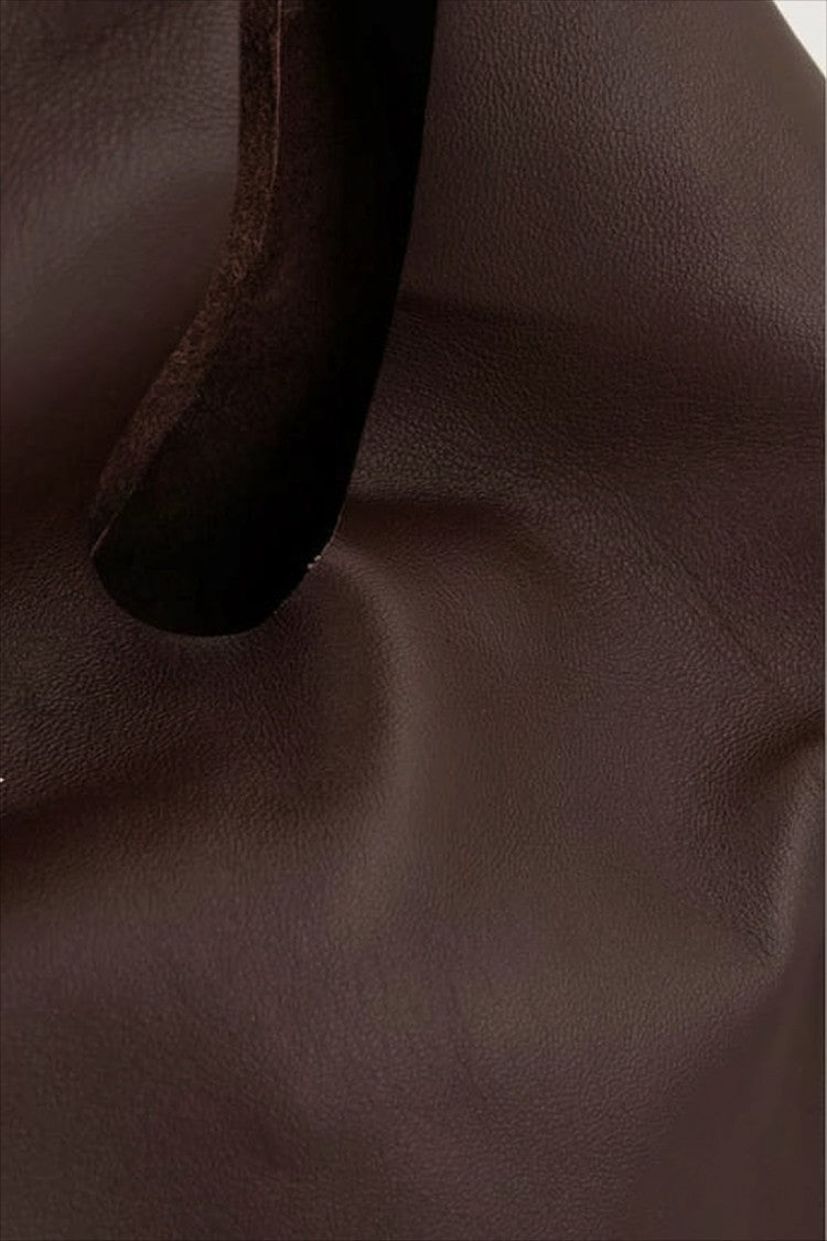 Triangular-Shaped Lambskin Tote Bag with Cut-Out Handle