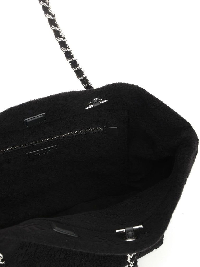 Black Sponge Shopping Bag With Logo