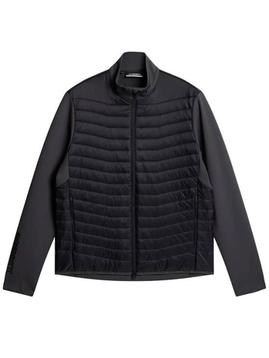 Quilted Front Panel Jacket With Stand Collar And Zipper Closure