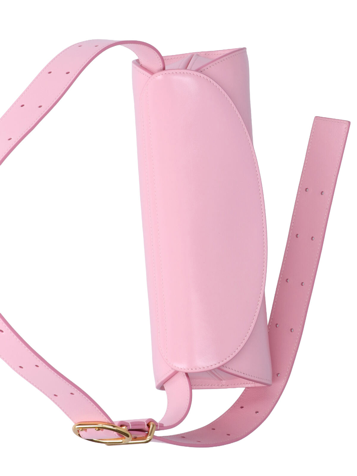 Pink Cannolo Cylindrical Leather Shoulder Bag