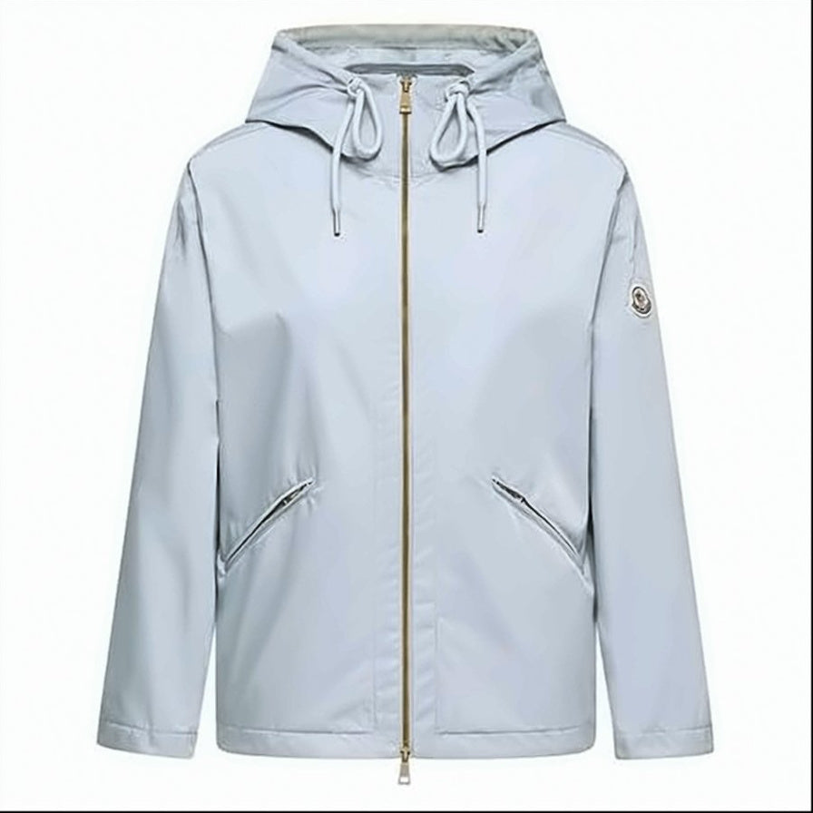 Lightweight Blue Jacket with Adjustable Hood
