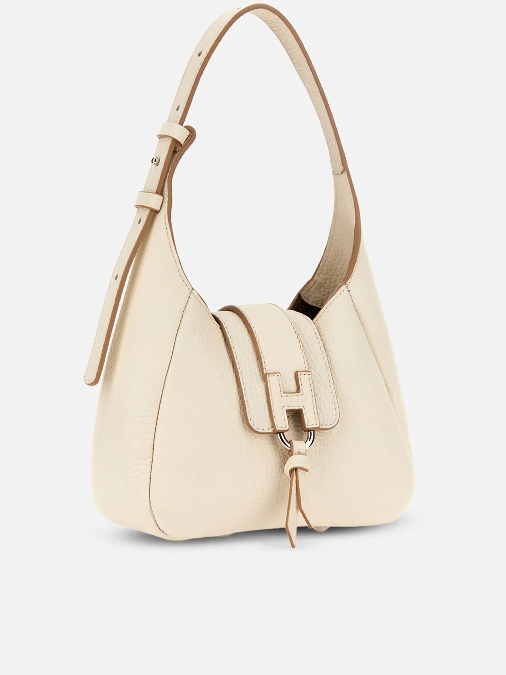 Neutral Structured Small Rounded H Handbag