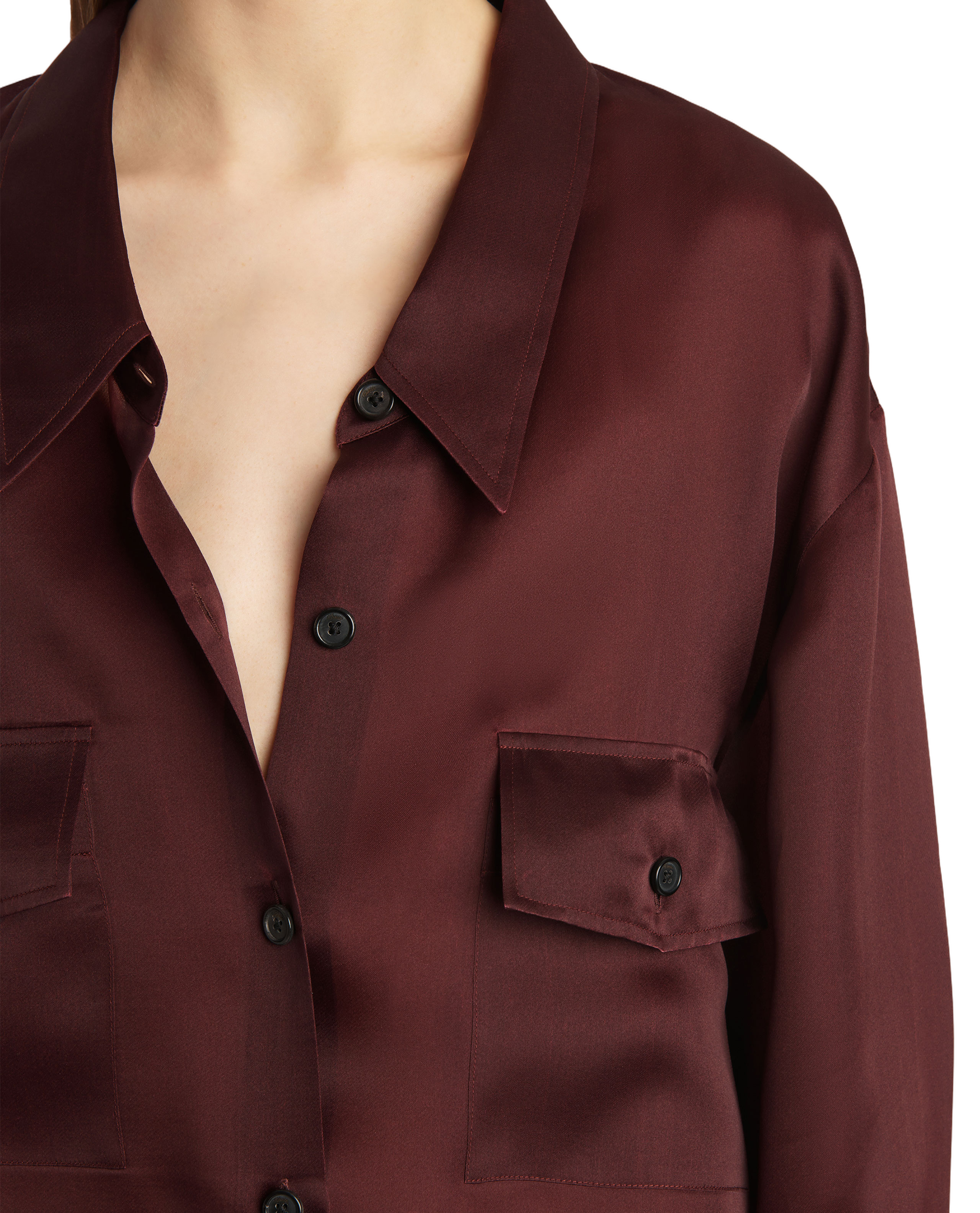 Front Button Closure Long Sleeve Shirt