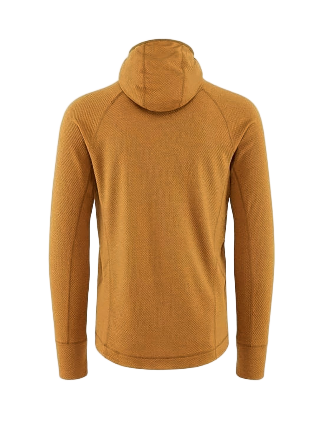 Textured Brown Hooded Sweatshirt with High Neck