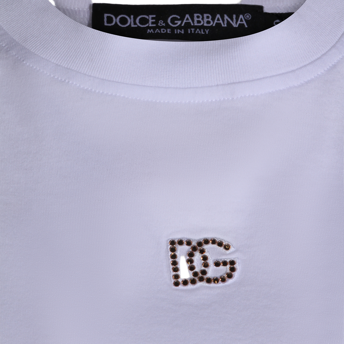 Biały T-Shirt z krótkim rękawem i okrągłym dekoltem