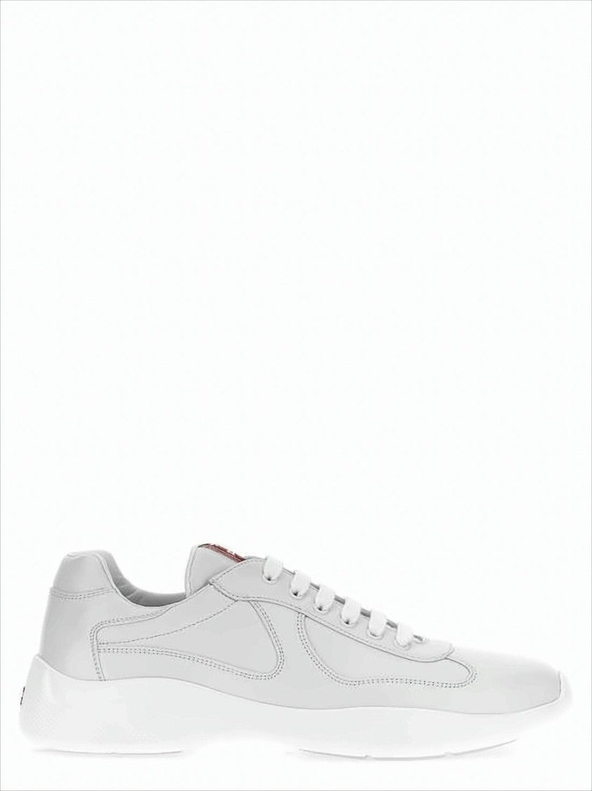Smooth Leather Sneakers With Textured Rubber Sole And Distinctive Accents