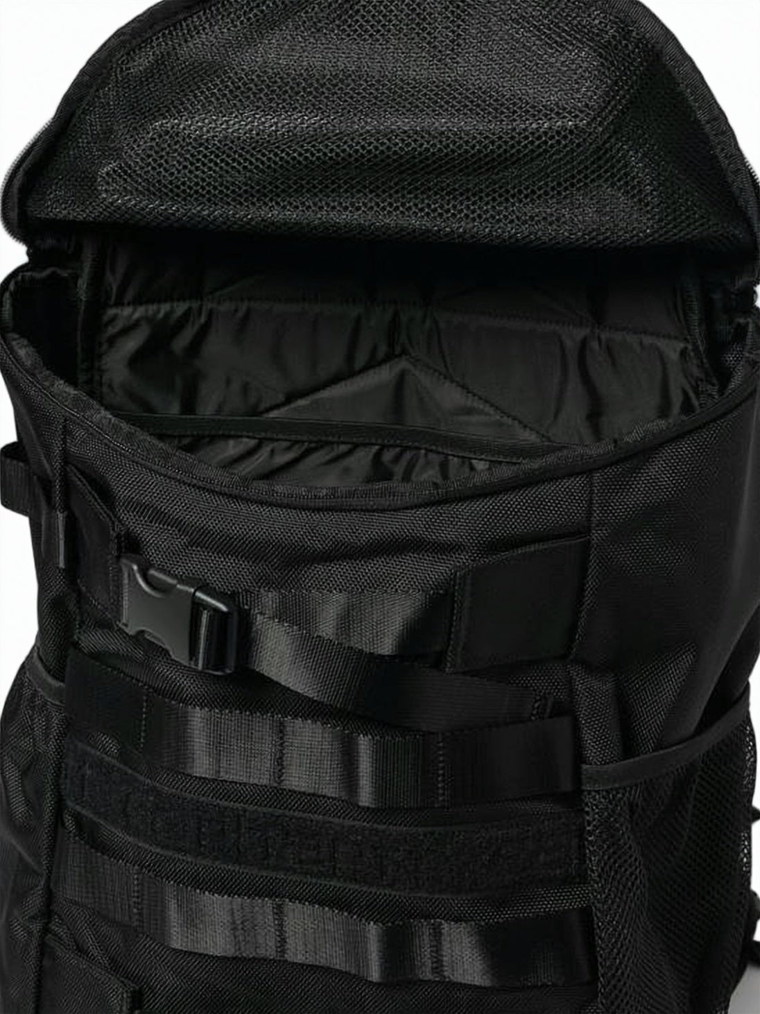 Black Durable Nylon Zip Main Backpack